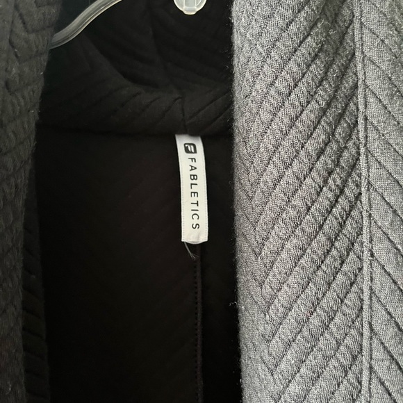 Like New!! Fabletics Open Front Black Moscow Coat Jacket - Picture 7 of 7